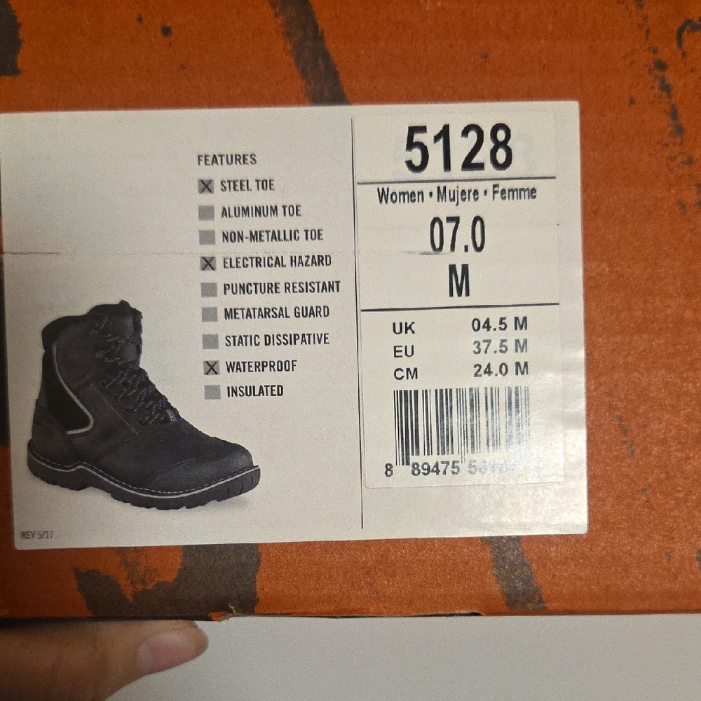 Black Waterproof Women's Work Boot 07 M
